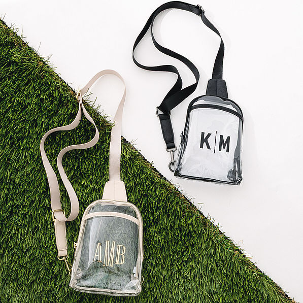 Monogrammed Clear Sling Bag