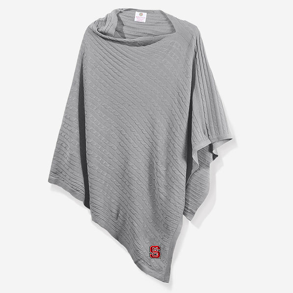 NC State Wolfpack Poncho in Heathered Gray
