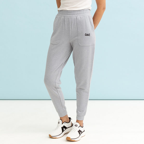 monogrammed sweatshirt joggers in heathered grey