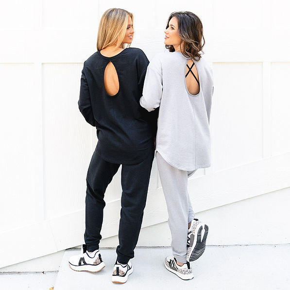 duo open back sweatshirts back view