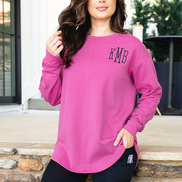 Monogrammed Open Back Sweatshirt