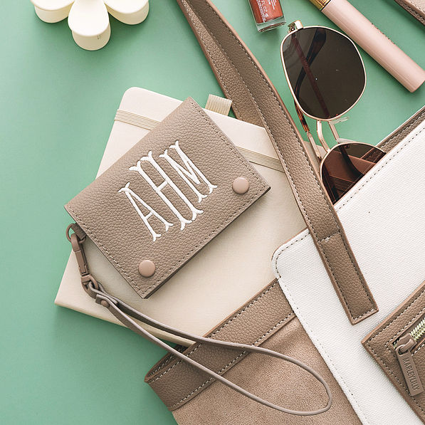 Monogrammed Card Holder Wristlet