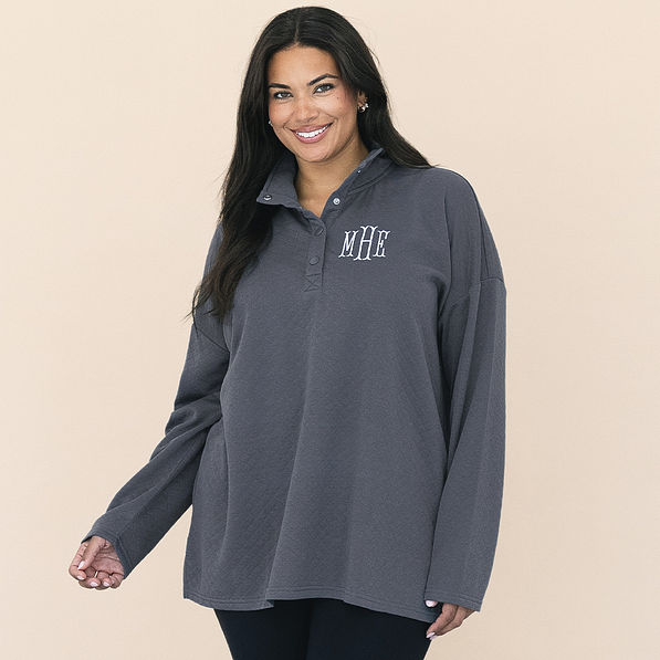 Monogrammed Quilted Pullover