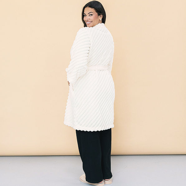 back of ivory personalized plush robe