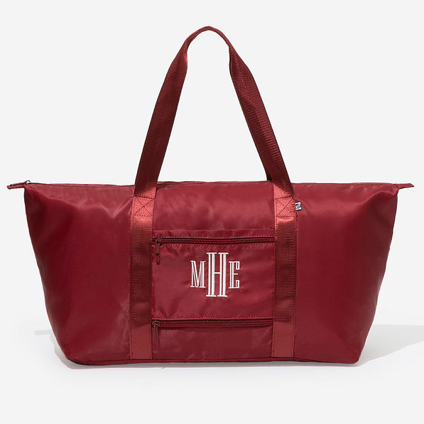 monogrammed carry on weekender in crimson