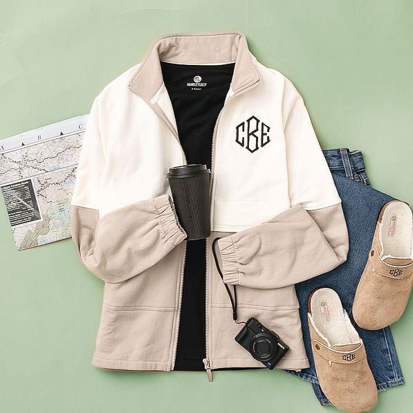 Monogrammed Colorblock Jacket