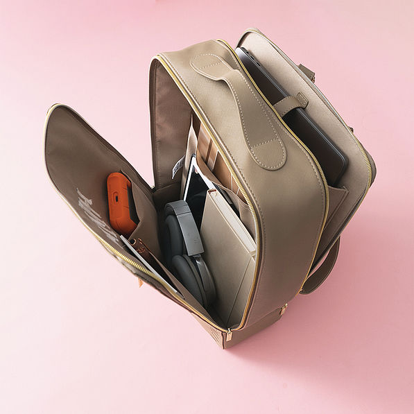 travel laptop backpack from above