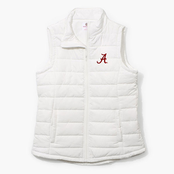 Alabama Crimson Tide Puffer Vest in White