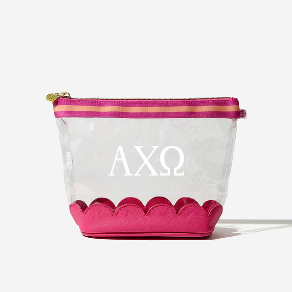 Alpha Chi Omega Scalloped Clear Cosmetic Case