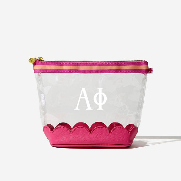 Alpha Phi Scalloped Clear Cosmetic Case