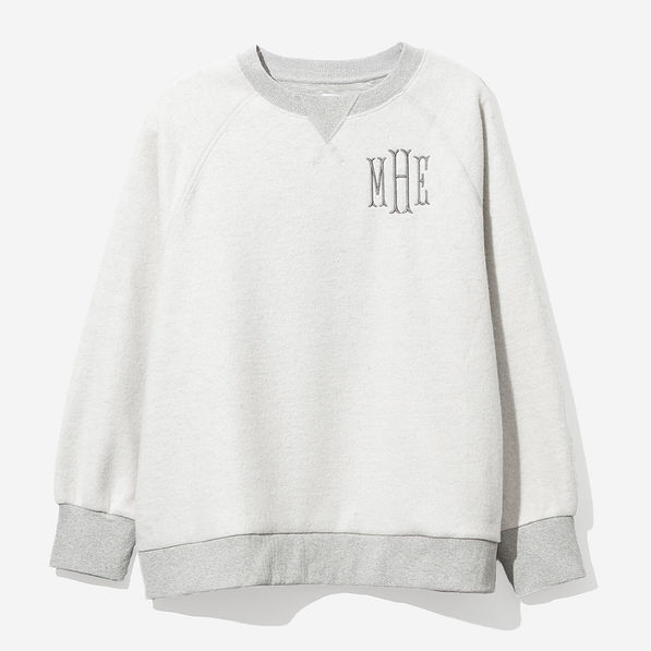 Monogrammed Fleece Sweatshirt in Heathered Gray