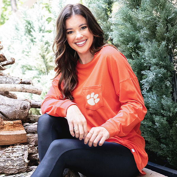 clemson long sleeve shirt on peyton