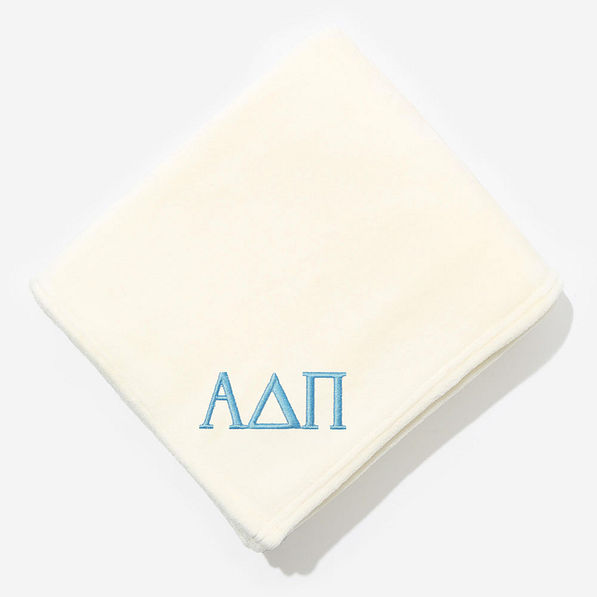 Alpha Delta Pi Plush Blanket in Ivory