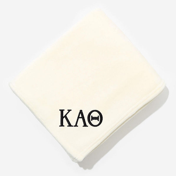 Kappa Alpha Theta Plush Blanket in Ivory