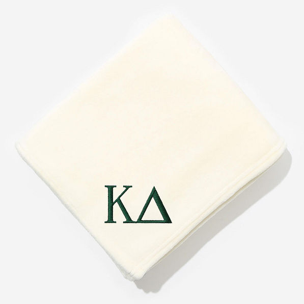 Kappa Delta Plush Blanket in Ivory