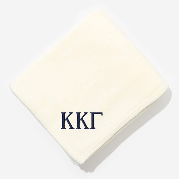 Kappa Kappa Gamma Plush Blanket in Ivory