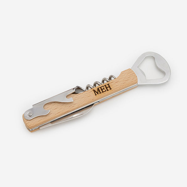 Personalized Wine Bottle Opener in Natural