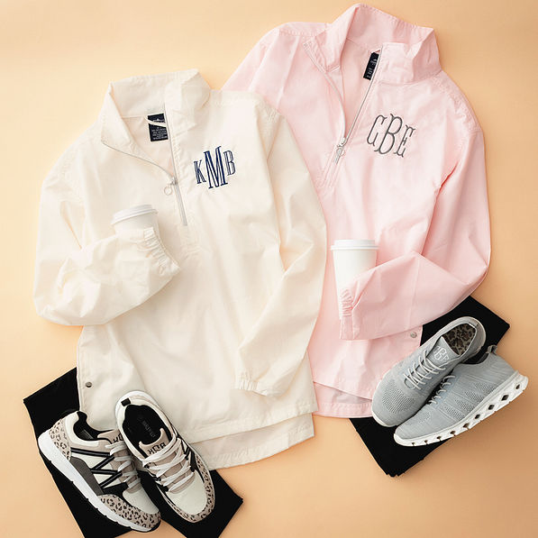 Monogrammed Windbreaker Pullover
