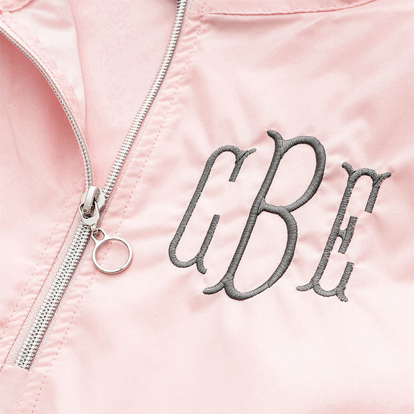 blush windbreaker pullover up close