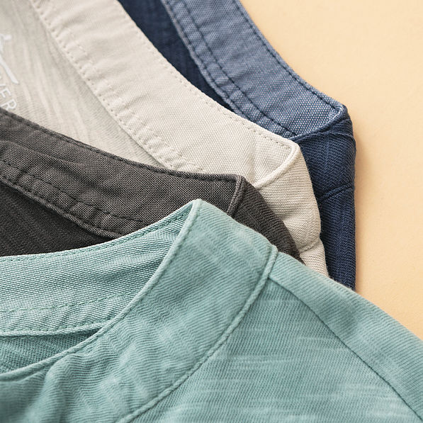 close up of henley t shirts