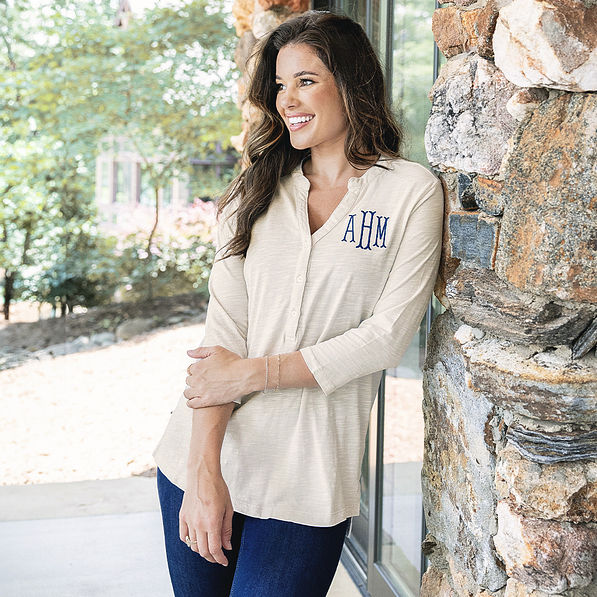 Monogrammed Henley