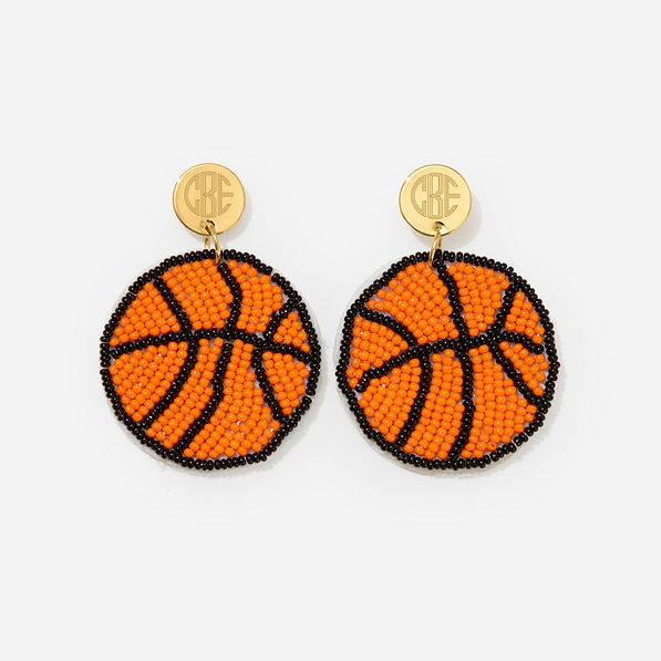 monogrammed basketball earrings