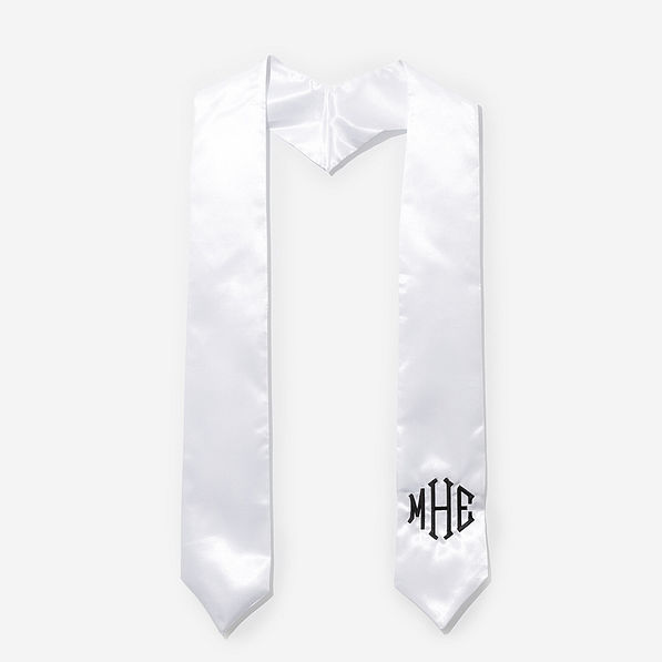 Personalized Graduation Stole in White