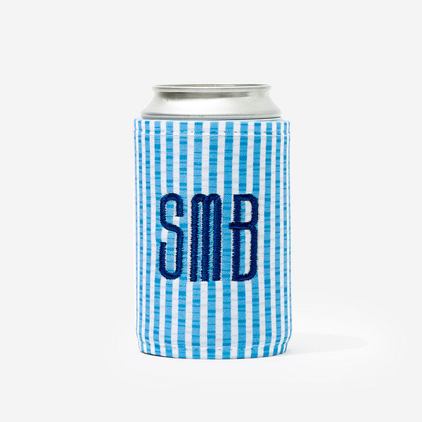 personalized can koolie blue in cabana stripes