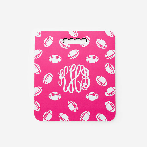 Monogrammed Rubber Seat Cushion in pink