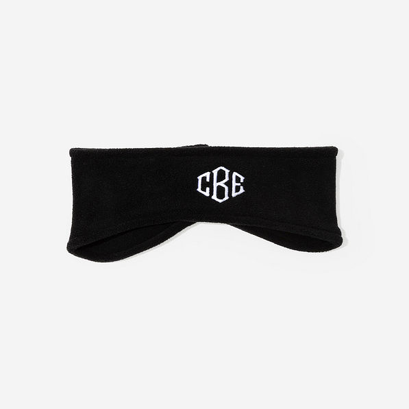 monogrammed ear band in black