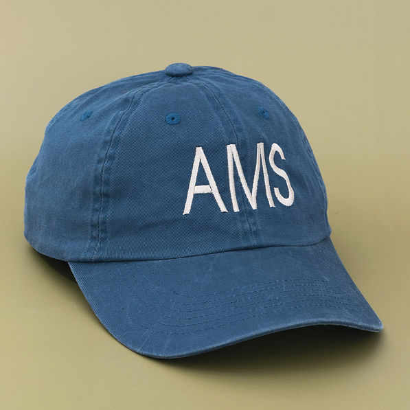 vintage wash blue monogrammed baseball hat