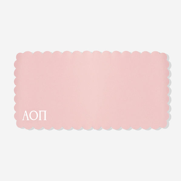 Alpha Omicron Pi Desk Mat in Blush | Faux Leather Sorority Desk Accessory