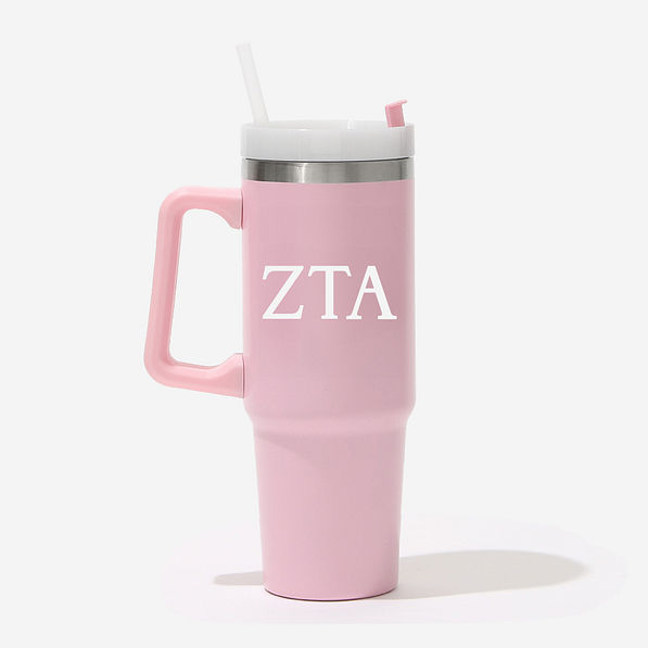 zeta tau alpha 30 oz tumbler in blush