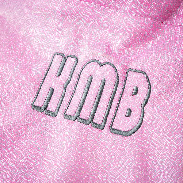 up close monogrammed shimmer tote bag in pink