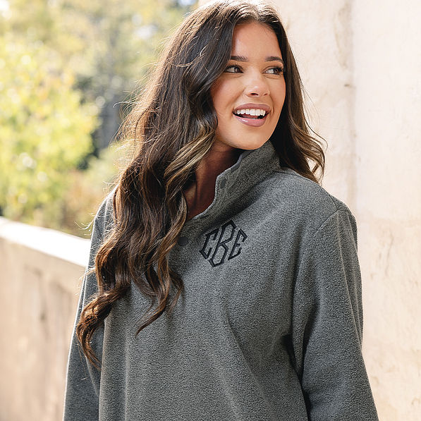Monogrammed Fleece Pullover