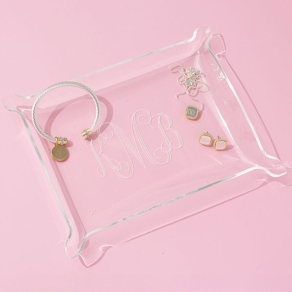 Monogrammed Small Acrylic Tray