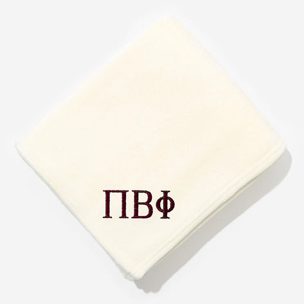 Pi Beta Phi Plush Blanket in Ivory