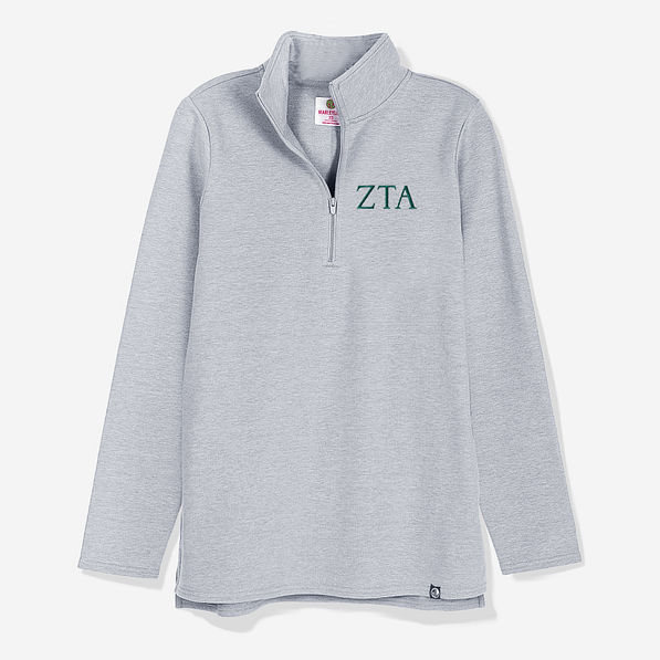 zeta tau alpha pullover sweatshirt in heathered gray