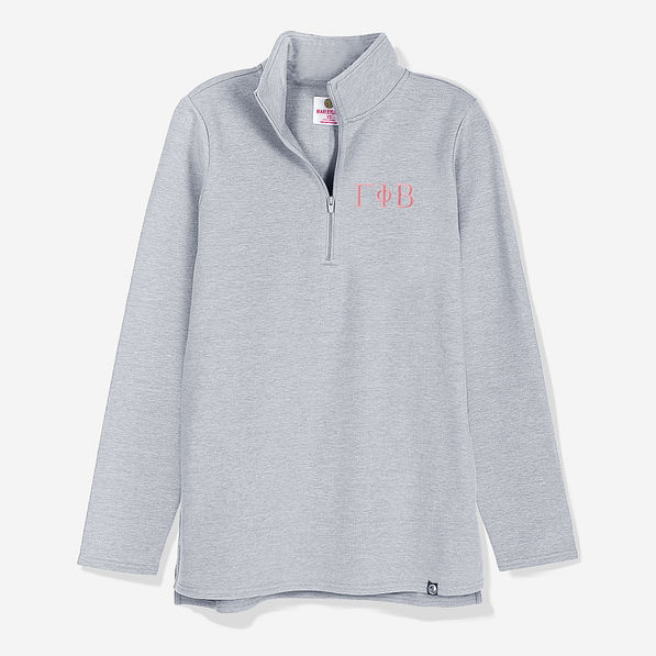 Gamma Phi Beta Pullover Sweatshirt in Heathered Gray | Sorority Quarter Zip