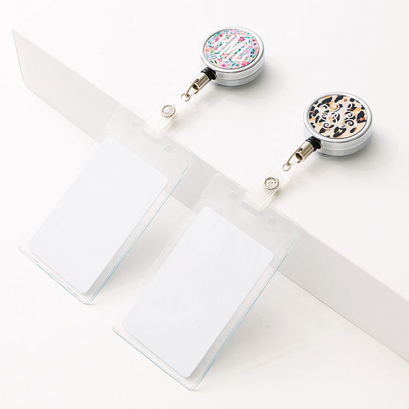 coral floral and classic cheetah monogrammed badge reels