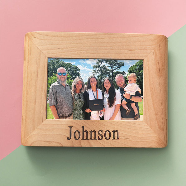 personalized photo frame graduation on green and pink