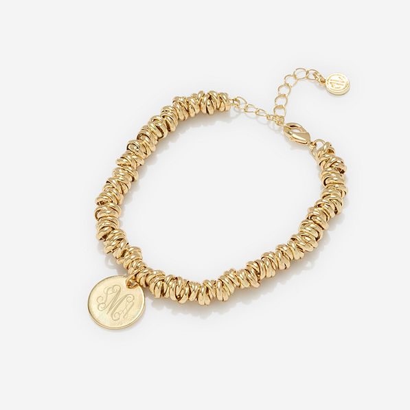 Monogrammed Twisted Knot Bracelet in Gold