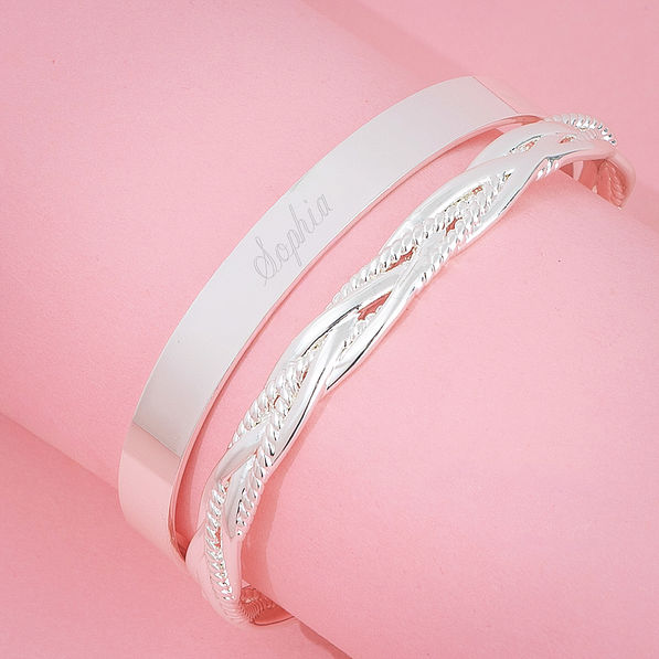 Monogrammed Bangle Set