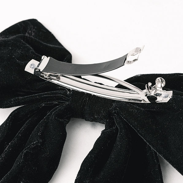 back of black velvet bow