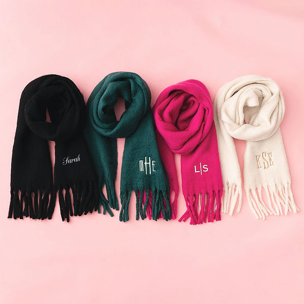 multi oversized scarves flatlay