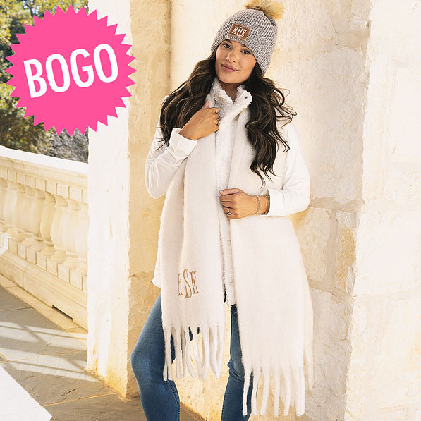 bogo - ivory oversized scarf
