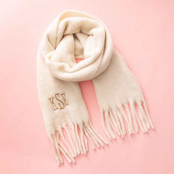 ivory oversized scarf flatlay