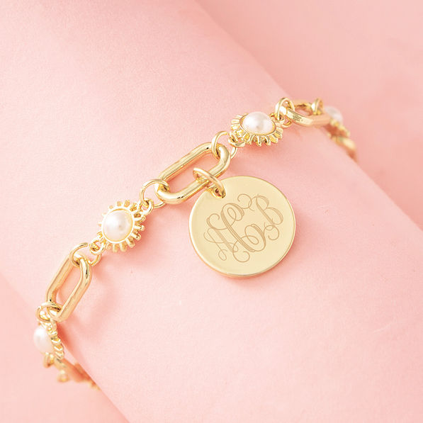 Monogrammed Pearl Starburst Bracelet