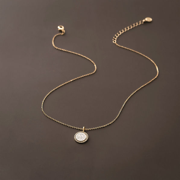 pave cable necklace on brown