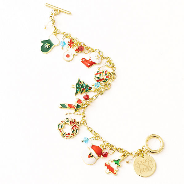 personalized christmas charm bracelet